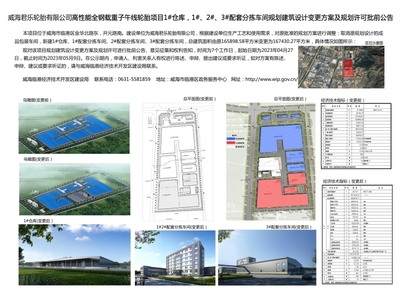 關(guān)于威海君樂輪胎高性能全鋼載重子午線輪胎項(xiàng)目部分建筑設(shè)計(jì)變更及規(guī)劃許可批前公告的說明